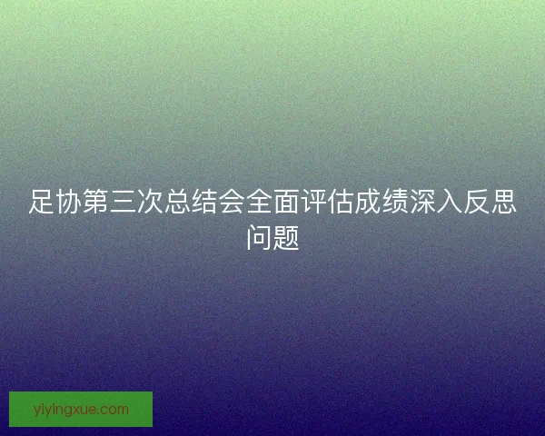 足协第三次总结会全面评估成绩深入反思问题