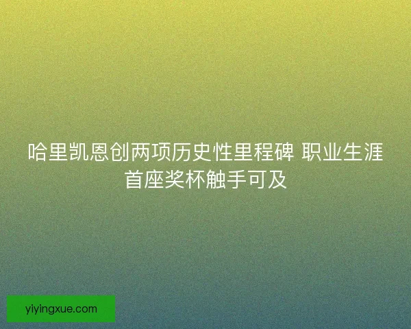哈里凯恩创两项历史性里程碑 职业生涯首座奖杯触手可及